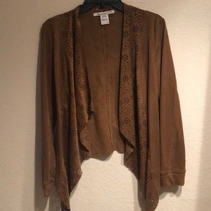 Brown faux suede jacket